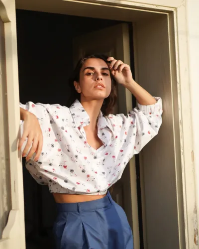 POPLIN CROP SHIRT