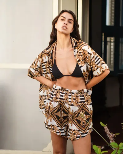 Baroco patterned crepe set