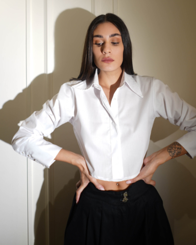 White Crop Shirt