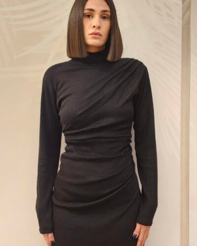Drapped knit dress