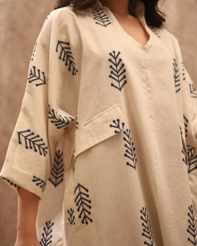 Embroidered boho fine linen jalabiya - Image 2