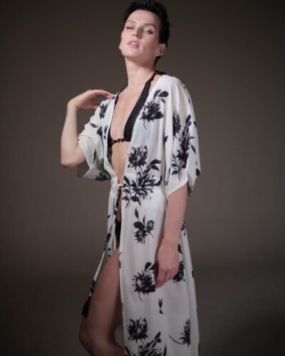 Voile Mousseline Floral Cover Up