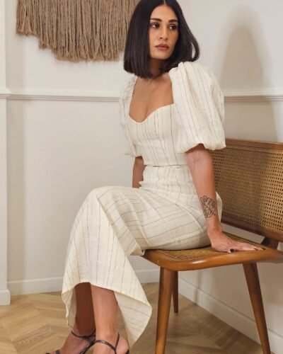 Stripped Linen Shirt Dress