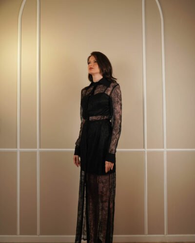 Couture Lace Dress Contoured With Swissed Crêpe - Image 4