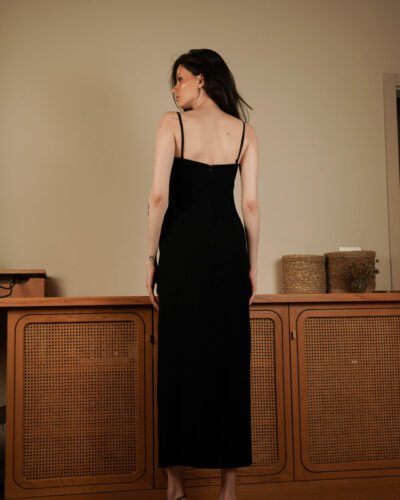 Demi Couture Swissed Crepe Midi Slit Dress