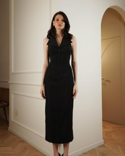 Demi couture midi black dress