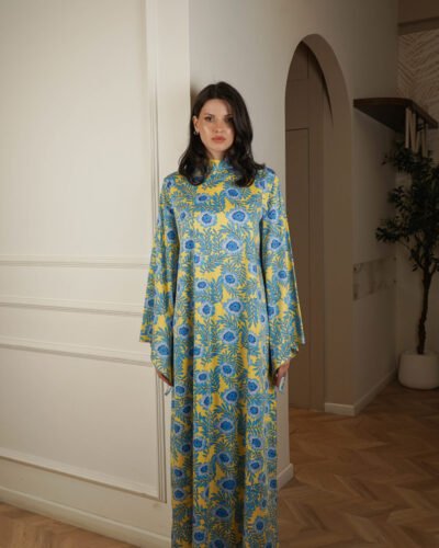 Floral Italian Poplin Abaya