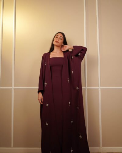 Ourjouani Kaftan Hand Embroidery Real Swarovski Stones