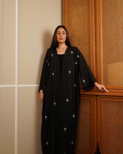 Leila Kaftan Hand Embroidery Real Swarovski Stones