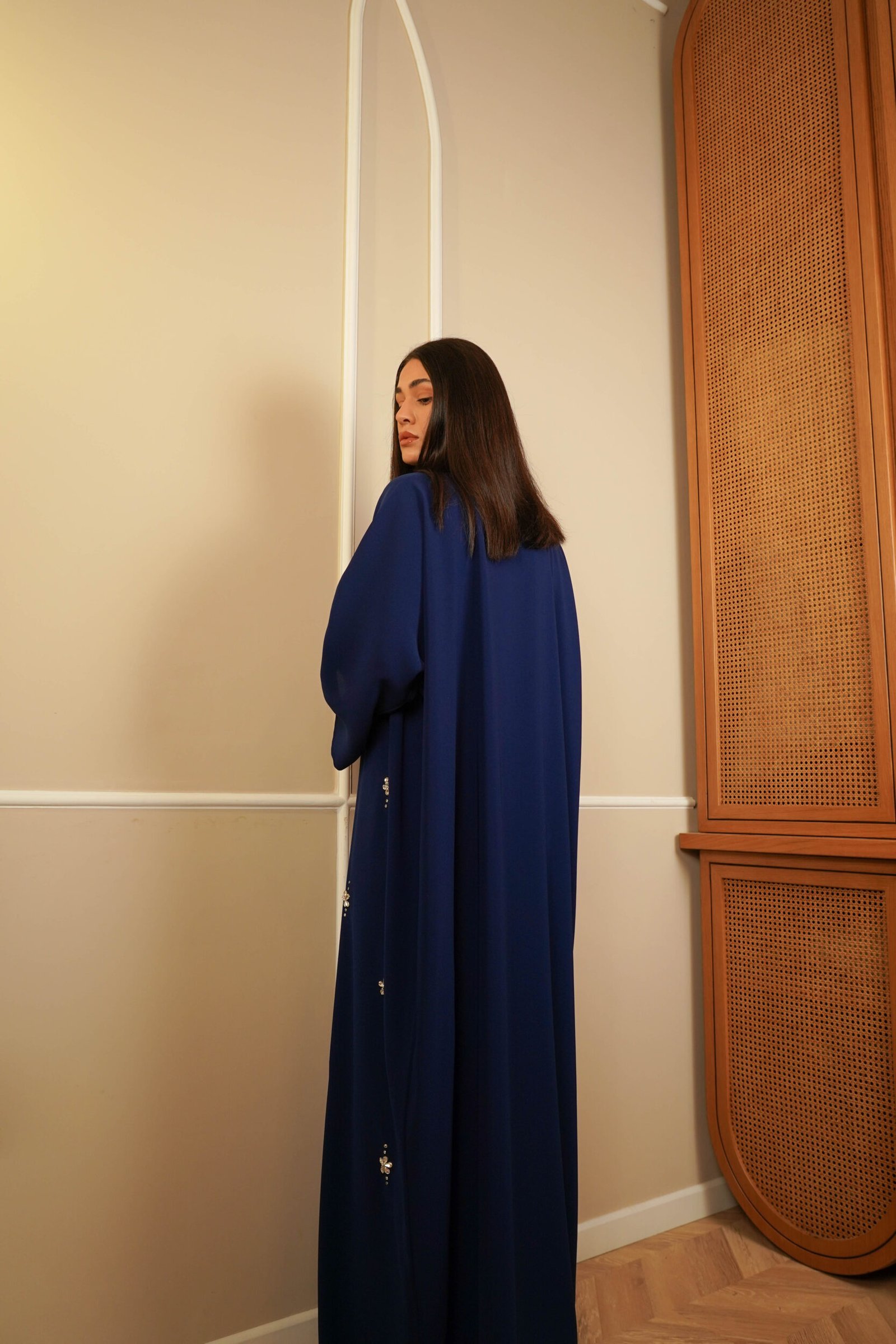 Sapphire Kaftan Hand Embroidery Real Swarovski Stones - Image 2