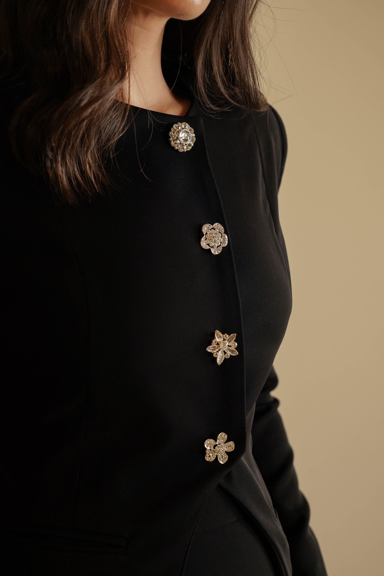 Embellished Crepe Mini Skirt Suit - Image 2